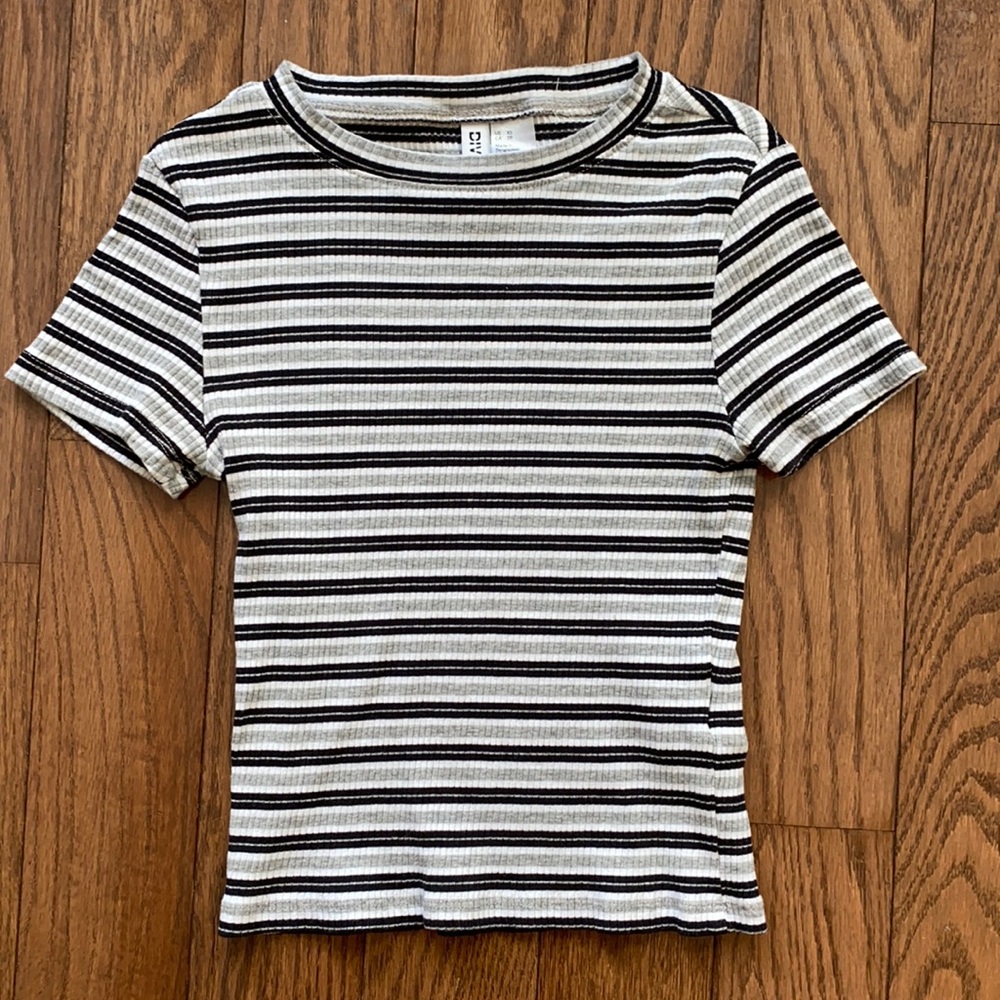 Striped crop t-shirt from H&M